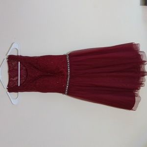 Dark red cocktail dress